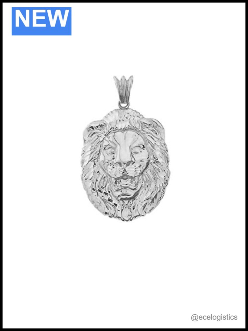 Sterling Silver Lion Statement Pendant Necklace
